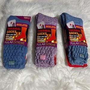 Polar Extreme Women's Insulated Thermal Socks - Blue and Pink